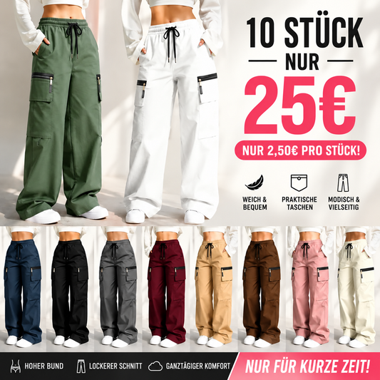 ⚡LETZTER ABVERKAUF 🔥Leichte, locker geschnittene Damen-Cargohose mit mehreren Taschen