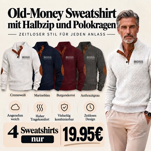 🔥 LIMITIERTES ANGEBOT 2026 – Herren Strickpullover mit halbem Reißverschluss
